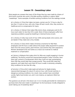 Lesson 19 &ndash; Sweatshop Labor