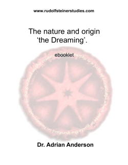 The nature and origin `the Dreaming`.