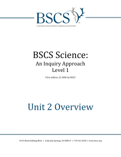 BSCS Science: Unit 2 Overview