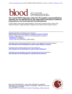 polycythemia vera and essential thrombocythemia diseases are not