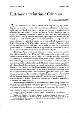 Extrinsic and Intrinsic Criticism
