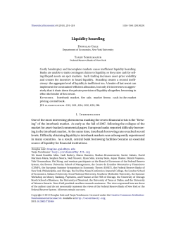 Liquidity hoarding - Theoretical Economics