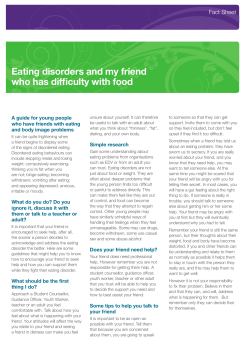 Eating disorders and my friend who has difficulty with food