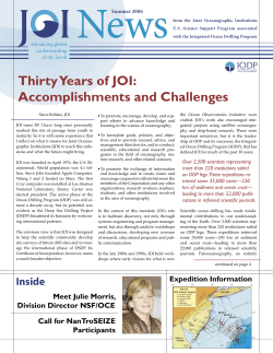 Thirty Years of JOI: Accomplishments and Challenges
