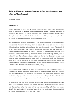 Cultural Diplomacy and the European Union
