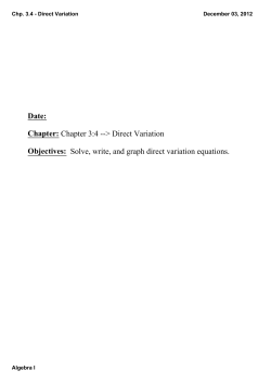 Direct Variation - Arlington Local Schools