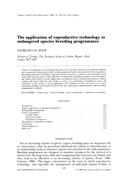 The application of reproductive technology to endangered species