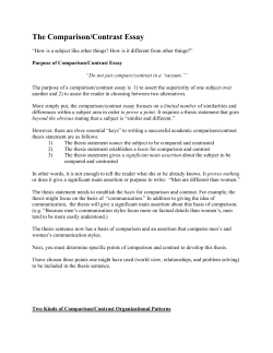 The Comparison/Contrast Essay