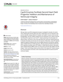 Cyp26 Enzymes Facilitate Second Heart Field Progenitor Addition