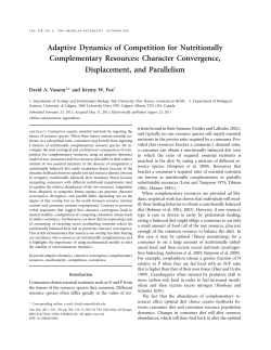 Adaptive Dynamics of Competition for Nutritionally