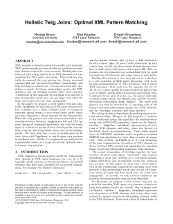 Holistic Twig Joins: Optimal XML Pattern Matching