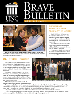Dr. Jenkins honored - The University of North Carolina at Pembroke