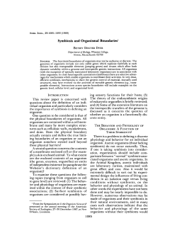 Symbiosis and Organismal Boundaries1