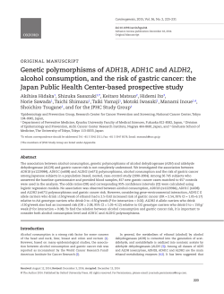 Genetic polymorphisms of ADH1B, ADH1C and