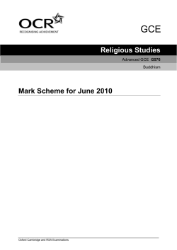 Mark scheme - Unit G576 - AS Buddhism - June