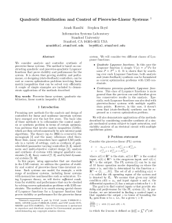 Quadratic Stabilization and Control of Piecewise