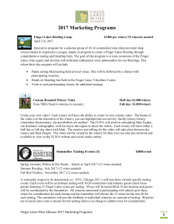 2017 Marketing Programs - Finger Lakes Wine Alliance