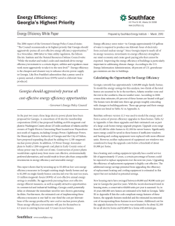 Energy efficiency is a Georgia priority whitepaper
