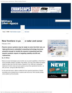 New frontiers in passive radar and sonar - Curtiss