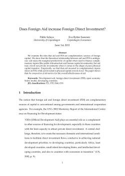 Does Foreign Aid increase Foreign Direct Investment?