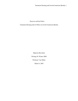 Tenement Housing and its Effect on Jewish