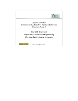 Green Chemistry: Evaluation of Alternative