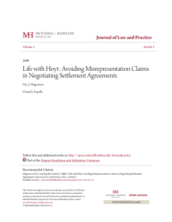 Life with Hoyt: Avoiding Misrepresentation Claims in Negotiating