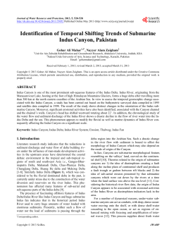 Identification of Temporal Shifting Trends of Submarine Indus