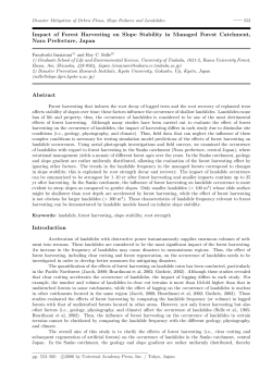 Impact of Forest Harvesting on Slope Stability in