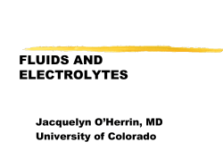 Fluids and Electrolytes - University of Colorado Denver