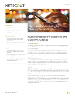 nGenius Packet Flow Switches Solve Visibility Challenge High