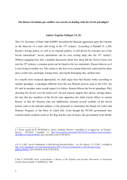 The Russo-Ukrainian gas conflict: an exercise in dealing with the