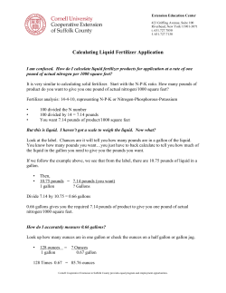 Calculating Liquid Fertilizer Application