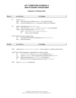 AP&reg; COMPUTER SCIENCE A 2008 SCORING GUIDELINES