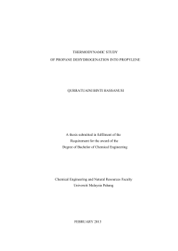 THERMODYNAMIC STUDY OF PROPANE DEHYDROGENATION