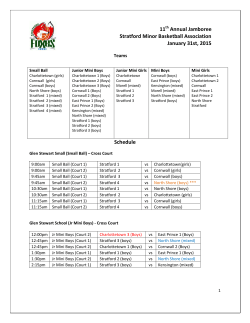11 Annual Jamboree Stratford Minor Basketball Association January