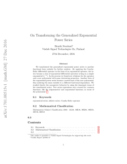 On Transforming the Generalized Exponential Power Series