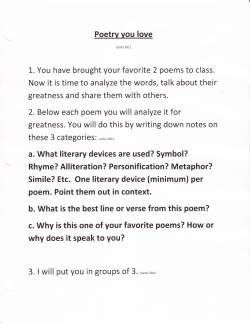 a. What literary devices are used? Symbol? Simile? Etc. One literary