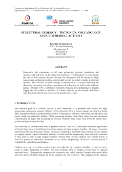 STRUCTURAL GEOLOGY &ndash; TECTONICS, VOLCANOLOGY AND