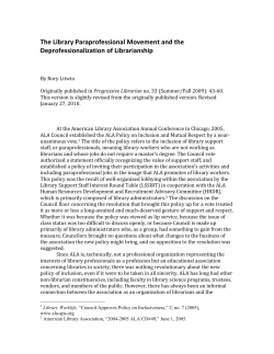 The Library Paraprofessional Movement and the
