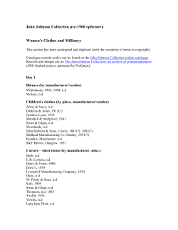 John Johnson Collection pre-1960 ephemera Women`s Clothes and