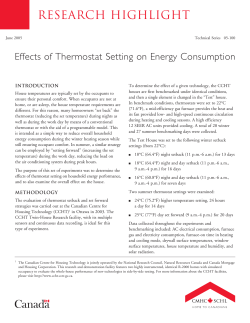 Effects of Thermostat Setting on Energy Consumption
