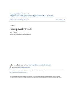 Preemption by Stealth - DigitalCommons@University of Nebraska