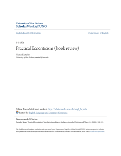 Practical Ecocriticism (book review)