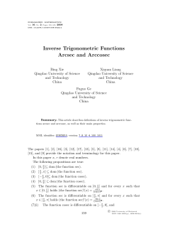 Inverse Trigonometric Functions Arcsec and Arccosec