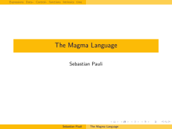 The Magma Language - Universit&eacute; de Rennes 1