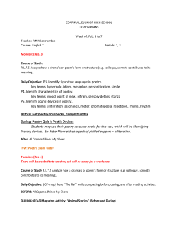 Daily Objective: P3. Identify figurative language in poetry. key terms