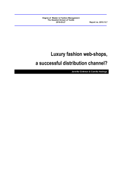 Luxury fashion web-shops, a successful distribution channel?