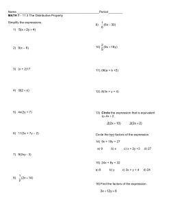 1) 5(x 2y 4) + + 4) 9(2 x) + 2(2x 10) + . 2(2x 2) + . 3x