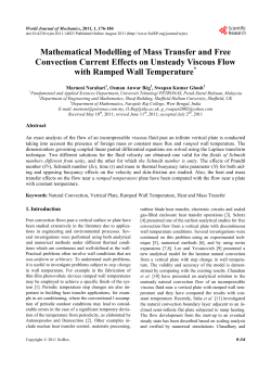 Mathematical Modelling of Mass Transfer and Free Convection